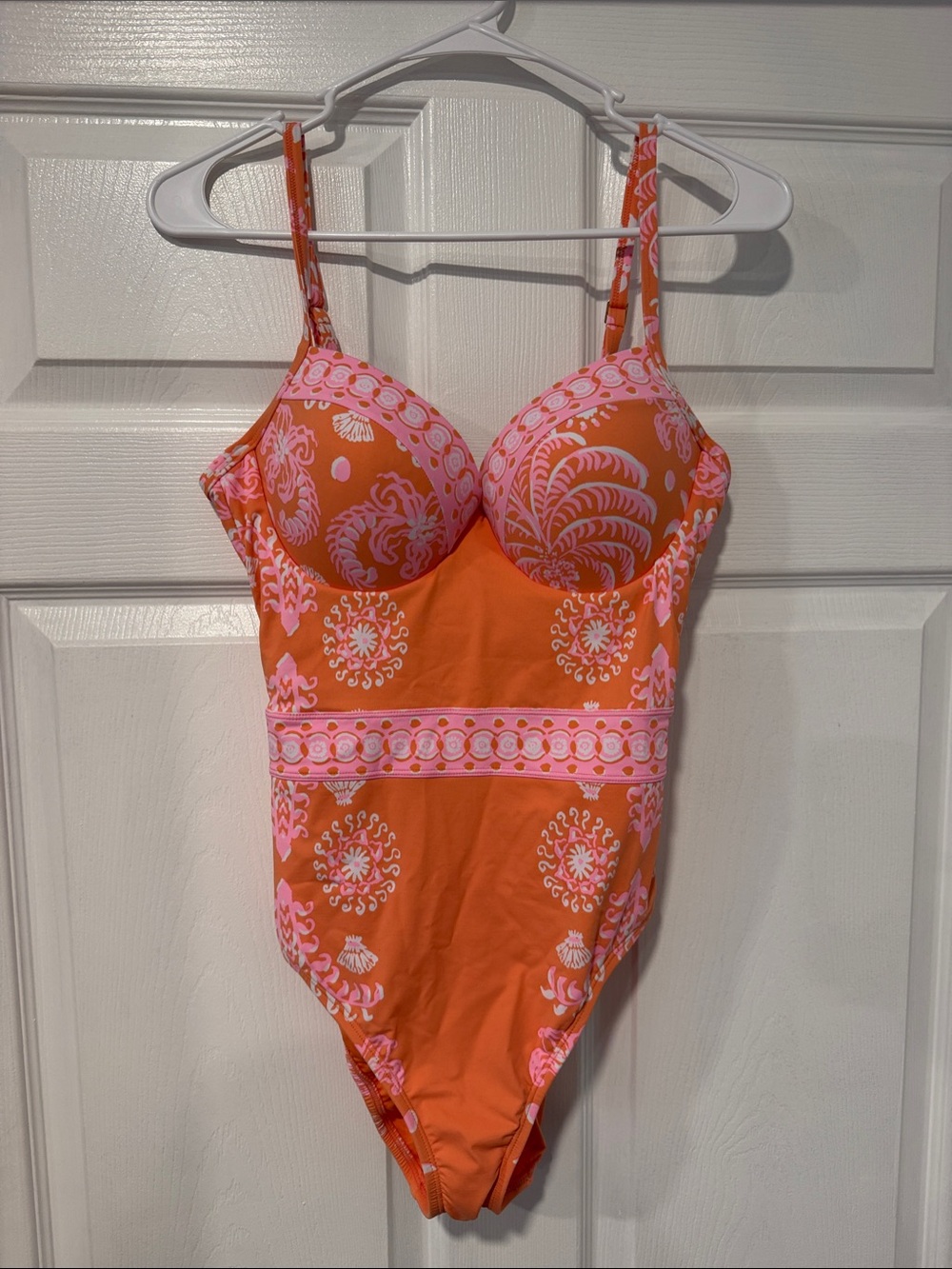 LILLY PULITZER Palma One Piece Swimsuit Papaya Breezy Palm